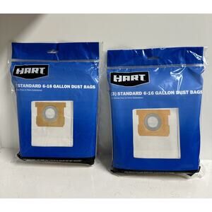 HART 6 to 16 Gallon Standard Dust Bag 3 pack VDBM 3701 Wet Dry Vac Lot of 2
